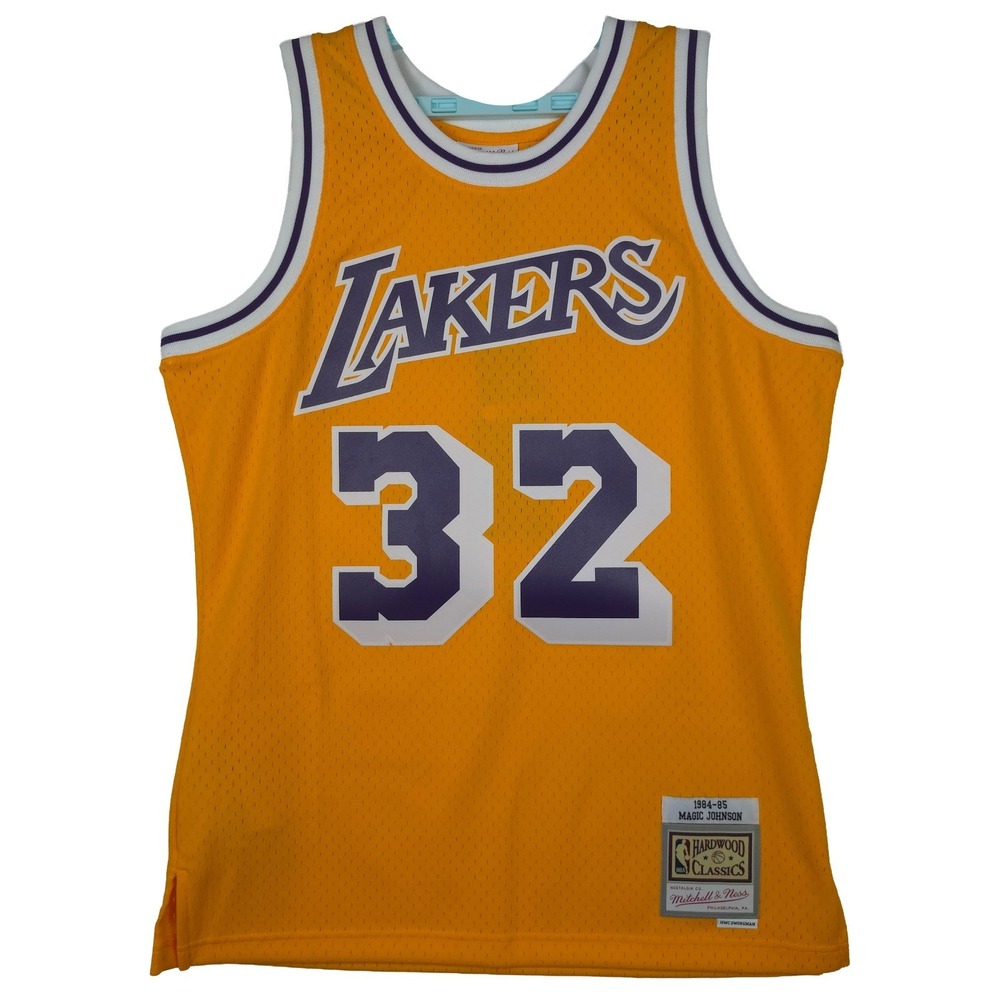 Magic Johnson LA Lakers Mitchell & Ness NBA Medium Jersey 1984-85 Yellow #32 NWT